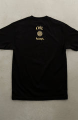 Cukui X Adapt :: Gold Blooded Roots (Men's Black Tee)