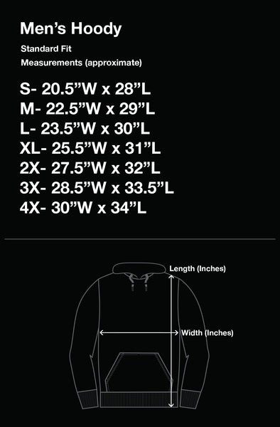 Gildan Mens Hoodie Sizing Size Guide W 24 L 32 Gildan Hoodie Mens