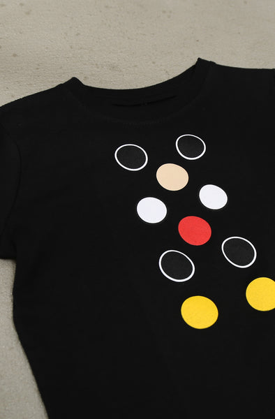 Dot Matrix (Tykes Unisex Black Tee) – Adapt.