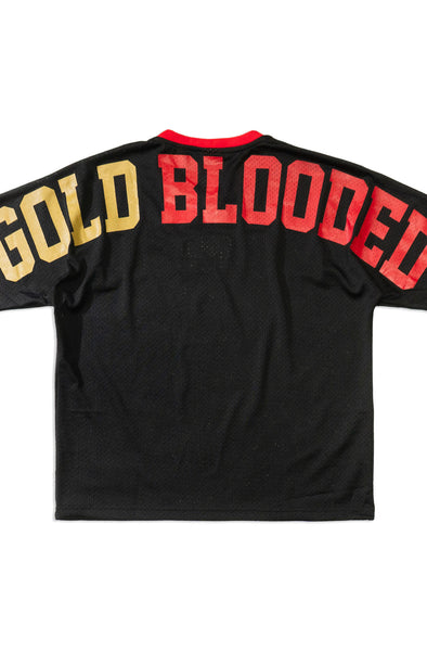 SAVS X Adapt :: Gold Blooded Fullback (Men's Black Football Jersey