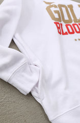 Gold Blooded (Tykes Unisex White/Red Hoody)