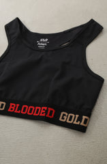 SAVS X Adapt :: Gold Blooded (Women's Black/Red Sports Bra)