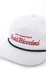 Gold Blooded Script (White Snapback Cap)