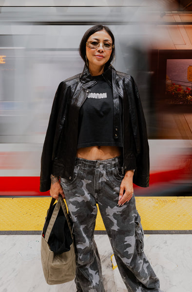 DJ Umami x Adapt :: Transfer (Women's Black/White Faded Crop Tee