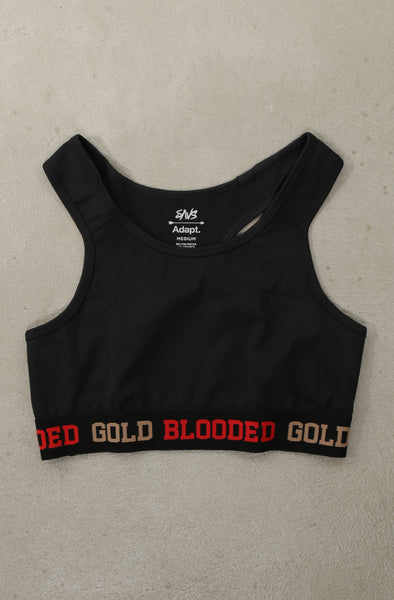 SAVS X Adapt :: Gold Blooded (Women's Black/Red Sports Bra) – Adapt.