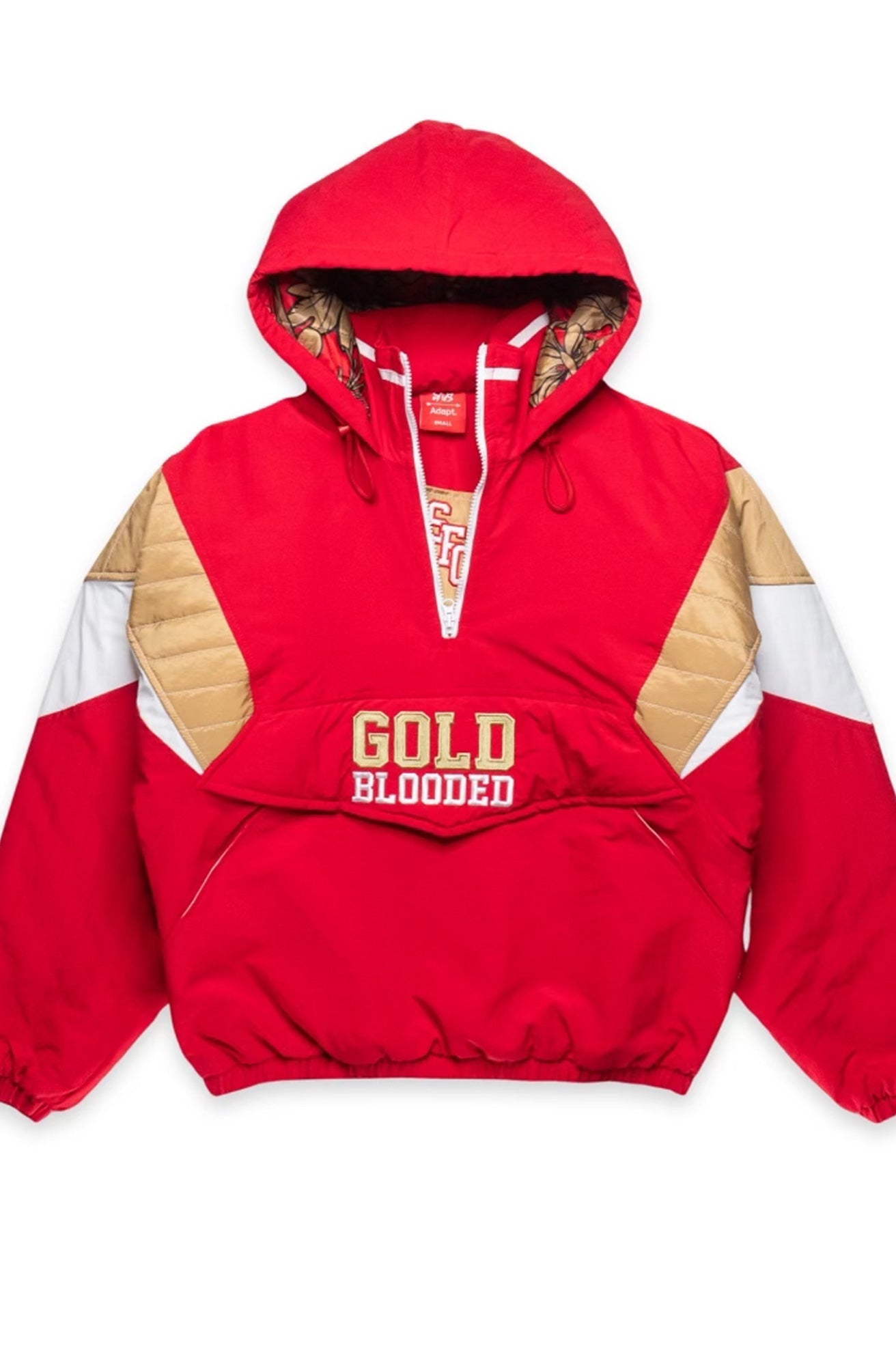 SAVS x Adapt :: Gold Blooded SFC (Men's Red/Gold Stadium Jacket)