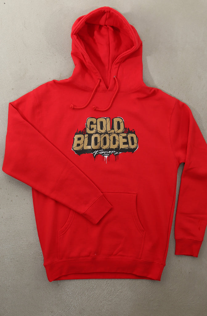 Illuminaries X Adapt :: Gold Blooded Forever (Men's Red Hoody)