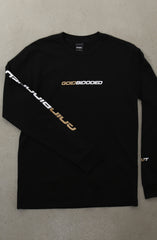 Gold Blooded RPM (Men's Black/White/Gold Long Sleeve Tee)