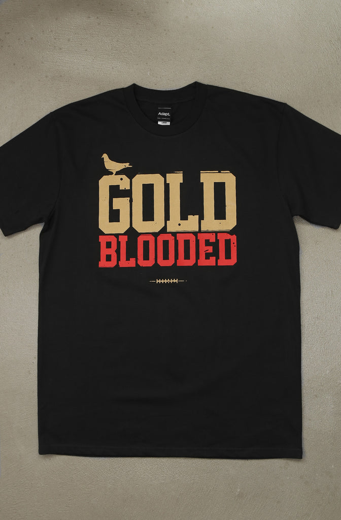 Gold Blooded (Men's Coal/Red Tee)