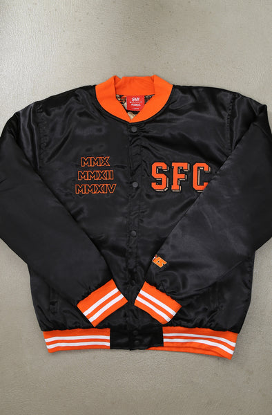SAVS x Adapt :: Gold Blooded SFC (Men's Black/Orange Satin Jacket