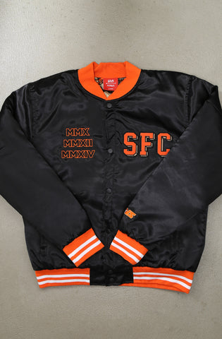 SAVS x Adapt :: Gold Blooded SFC (Men's Black/Orange Satin Jacket