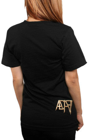 Gold Blooded (Women's Black/Red V-Neck) – Adapt.