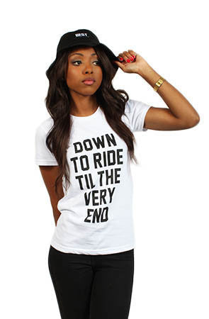 Breezy Excursion X Adapt :: Down To Ride (Bonnie) (Women's White Tee)