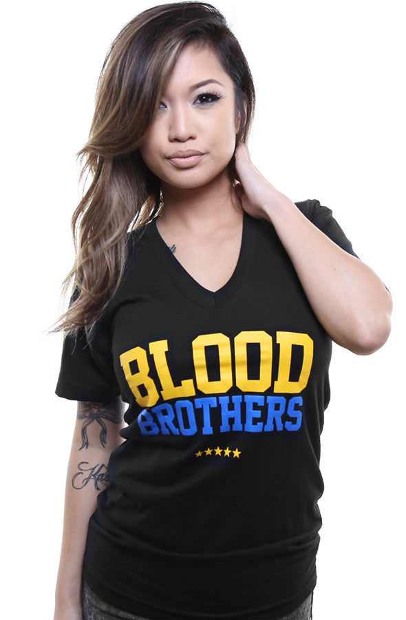 Blood Brothers (Women's Black V-Neck)