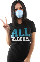 All Blooded (Women's Black/Teal Tee)