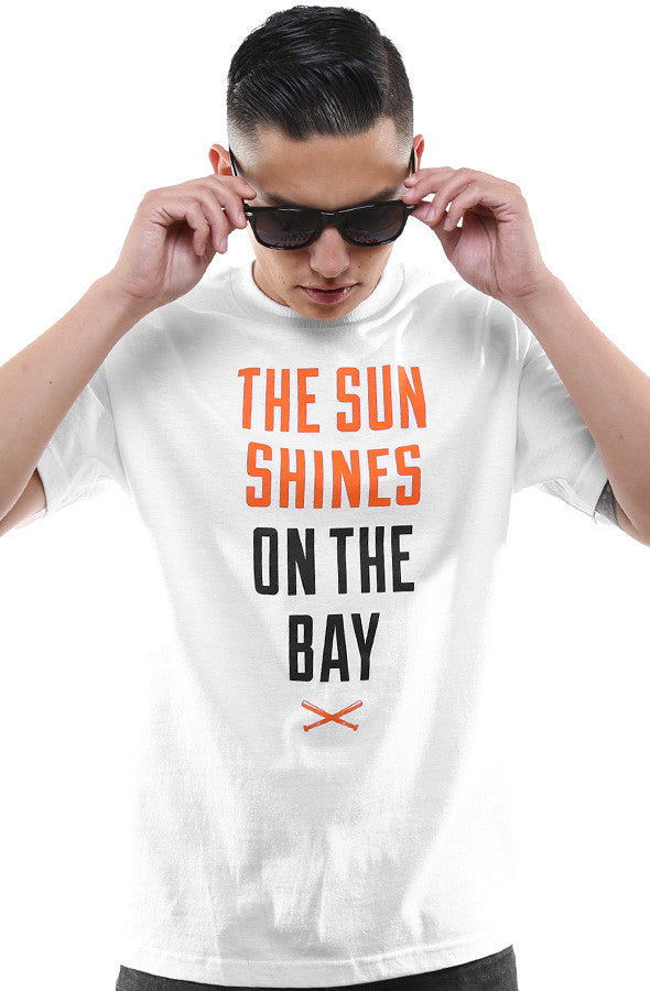 The Sun Shines On The Bay (Men's White/Orange Tee)