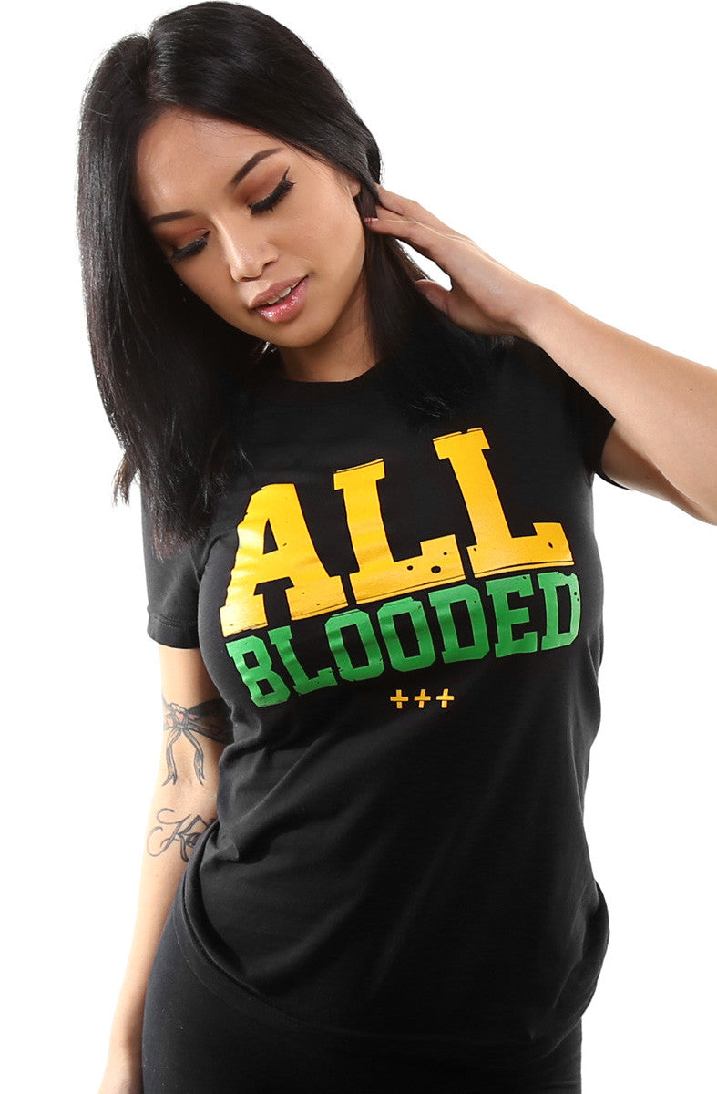 All Blooded (Women's Black/Green Tee)