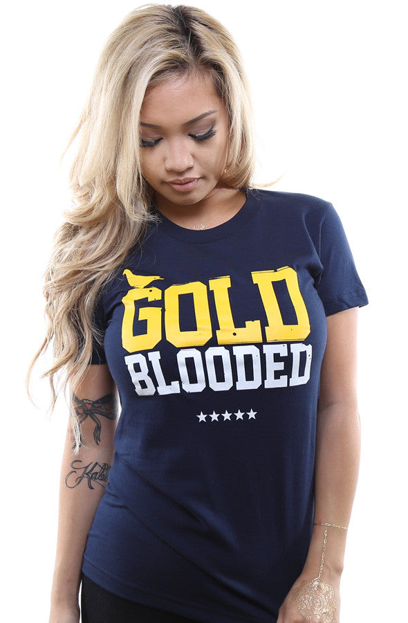 Gold Blooded (Women's Navy/Gold Tee)