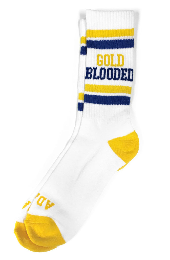 Gold Blooded (White/Royal Socks)