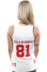 Gold Blooded Legends :: 81 (Women's White Tank Top)