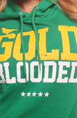 Gold Blooded (Women's Kelly Green Hoody)