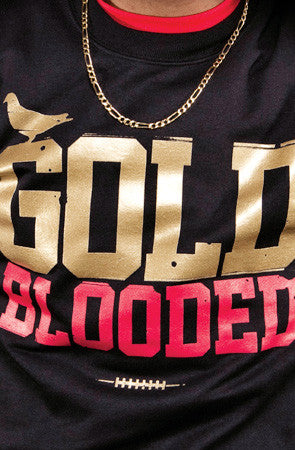 Gold Blooded (Men's Black/Red Crewneck Sweatshirt) – Adapt.