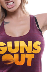 Guns Out (Women's Cranberry Racerback Tank)