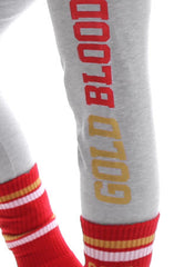 Gold Blooded (Women's Heather/Red Leggings)