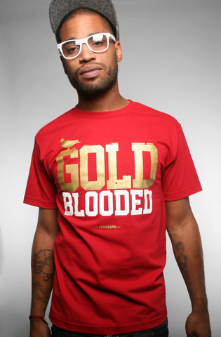 Gold Blooded (Men's Red Tee) – Adapt.