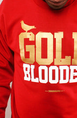 Gold Blooded (Men's Red Crewneck Sweatshirt)
