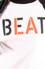 Beat LA (Men's White/Black Raglan Tee)