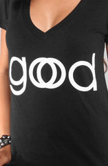 Good God (Women's Black V-Neck)