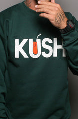 Kush X OJ (Men's Dark Green Crewneck Sweatshirt)