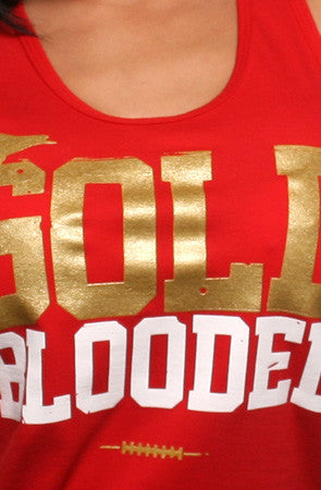 Gold Blooded (Women's Black/Red Tank Top) – Adapt.