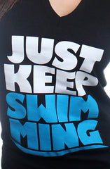 Keep Swimming (Women's Black V-Neck)