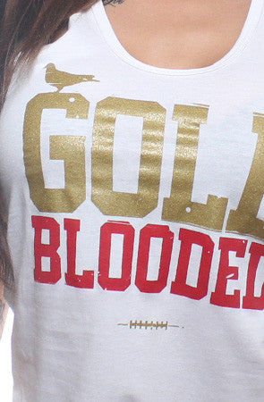 Gold Blooded (Men's White/Red Tee)