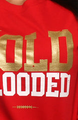 Gold Blooded (Women's Red Crewneck Sweatshirt)