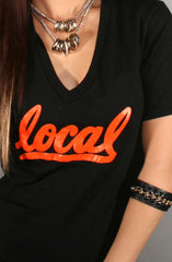 Local II (Women's Black/Orange V-Neck)