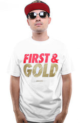 First and Gold (Men's White Tee)