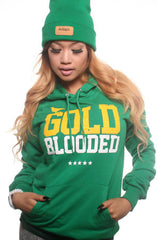 Gold Blooded (Women's Kelly Green Hoody)