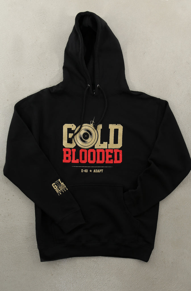 E-40 X Adapt :: Gold Blooded Records (Men's Black Hoody)