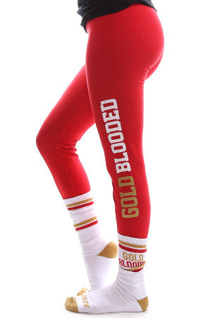 Gold Blooded (Women's Red Leggings)