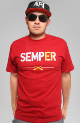 LAST CALL - Semper Fi (Men's Cardinal Tee)