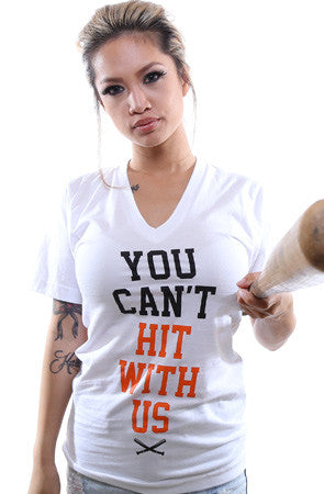 You Can't Hit (Women's White/Orange Tank Top) – Adapt.