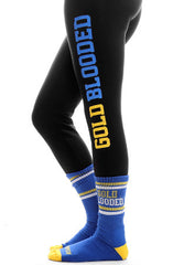 Gold Blooded (Women's Black/Royal Leggings)