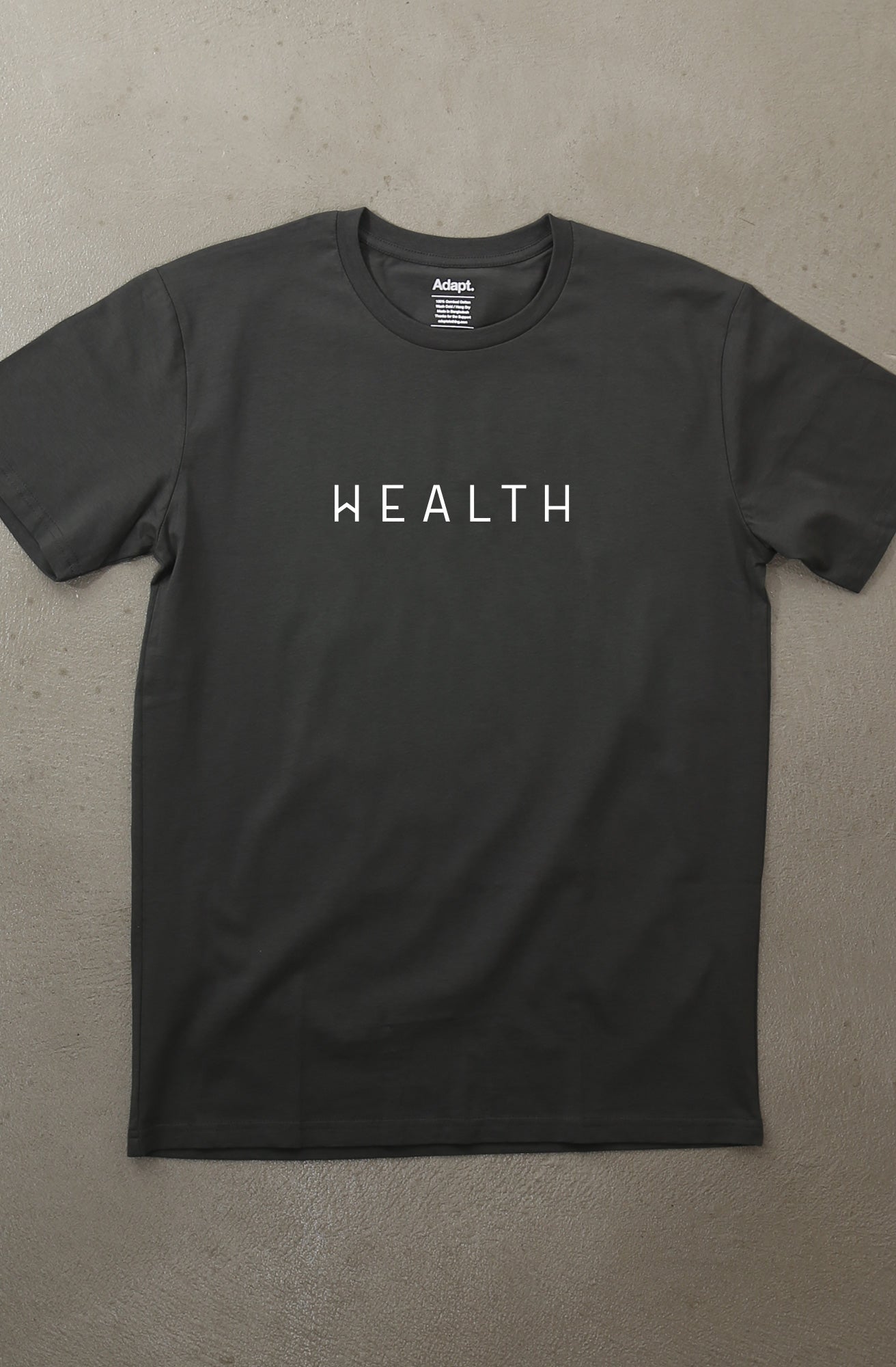 Health Is Wealth (Men's Charcoal A1 Tee)