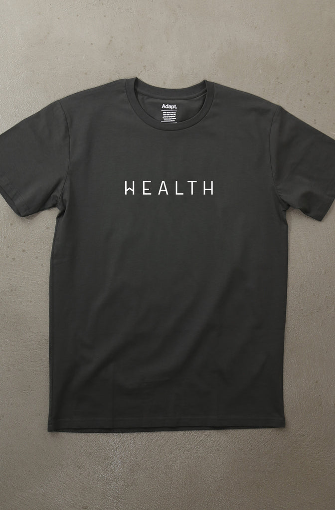 Health Is Wealth (Men's Charcoal A1 Tee)