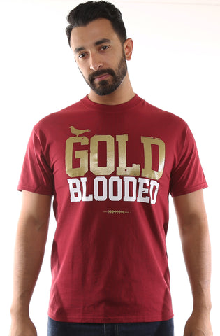 Gold Blooded (Men's White/Red Tee)