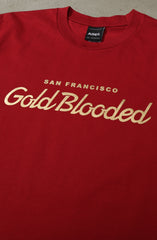 Gold Blooded Script (Men's Cardinal Tee)