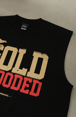 Gold Blooded (Men's Black/Red Sleeveless Tee)